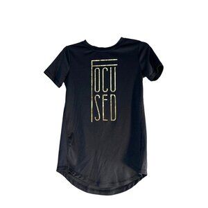 All in Motion Girls Athletic Graphic Top Hi Lo Hem Black/Gold Size M 7/8